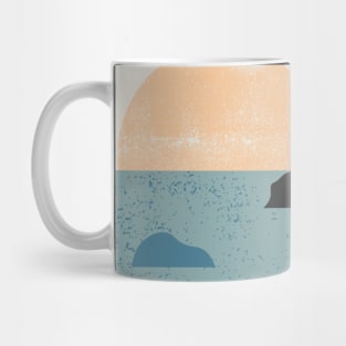 Minimalistic Art of Mountains And Beach Mug